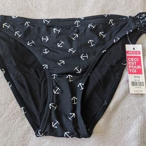 Ardene Anchor Black Bikini Swim Bottoms Medium